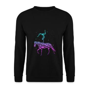 Voltigieren Reiten Pferd Spruch Reiter Reitverein - Unisex Pullover - Schwarz - Vorne - Alina (178cm) & Michal (187cm)