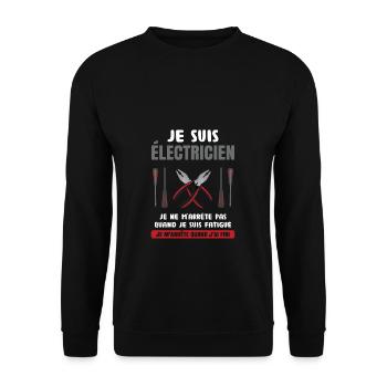 Électricien Dire Drôle De Technicien Électronique - Sweat-shirt Unisexe - noir - Devant - Alina (178cm) & Michal (187cm)