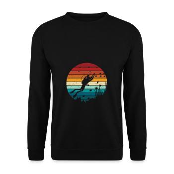 Diver Gift Diving & Sea - Unisex Sweatshirt - black - Front - Alina (178cm) & Michal (187cm)