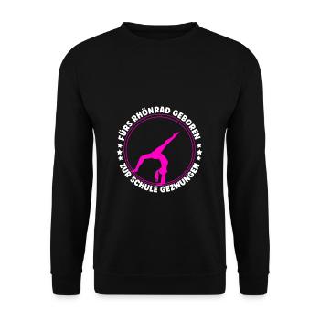 Turnen Rhönrad Turntrainer Gymnsatik Geschenk Bode - Unisex Pullover - Schwarz - Vorne - Alina (178cm) & Michal (187cm)