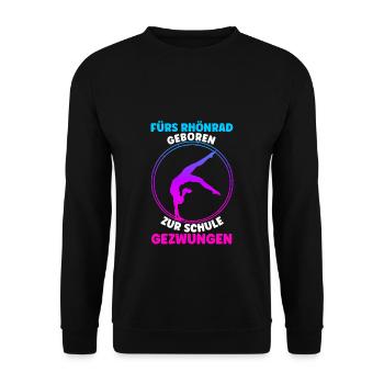 Turnen Rhönrad Turntrainer Gymnsatik Geschenk Bode - Unisex Pullover - Schwarz - Vorne - Alina (178cm) & Michal (187cm)