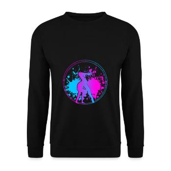Turnen Rhönrad Gymnsatik Turntrainer Sportverein T - Unisex Pullover - Schwarz - Vorne - Alina (178cm) & Michal (187cm)