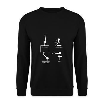 Turnen Gymnsatik Turntrainer Sportverein Geschenk - Unisex Pullover - Schwarz - Vorne - Alina (178cm) & Michal (187cm)