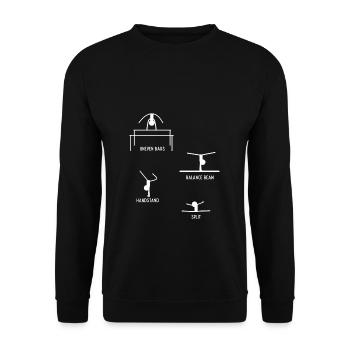 Turnen Turntrainer Gymnsatik Sportverein Sport Bod - Unisex Pullover - Schwarz - Vorne - Alina (178cm) & Michal (187cm)
