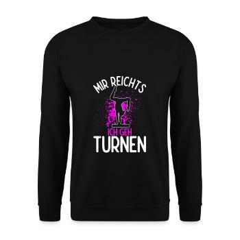 Mir Reichts Ich Geh Turnen Handstand Trainer Turn - Unisex Pullover - Schwarz - Vorne - Alina (178cm) & Michal (187cm)