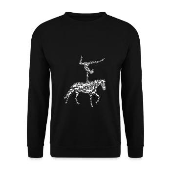 Voltigieren Reiten Pferd Spruch Reiterin Reiterhof - Unisex Pullover - Schwarz - Vorne - Alina (178cm) & Michal (187cm)