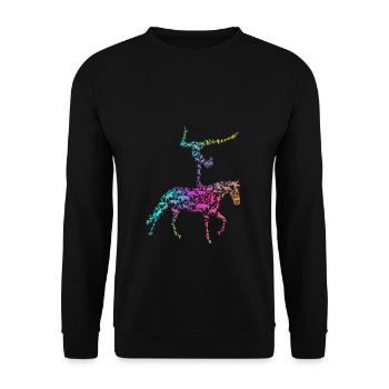 Voltigieren Reiten Pferd Spruch Reiter Reitverein - Unisex Pullover - Schwarz - Vorne - Alina (178cm) & Michal (187cm)