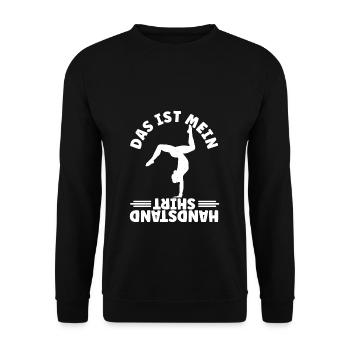 Das Ist Mein Handstand Shirt Trainer Sportverein T - Unisex Pullover - Schwarz - Vorne - Alina (178cm) & Michal (187cm)