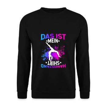 Das Ist Mein Handstand Shirt Trainer Sportverein T - Unisex Pullover - Schwarz - Vorne - Alina (178cm) & Michal (187cm)