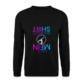 Das Ist Mein Rhönrad Shirt Trainer Sportverein Tur - Unisex Pullover - Schwarz - Vorne - Alina (178cm) & Michal (187cm)