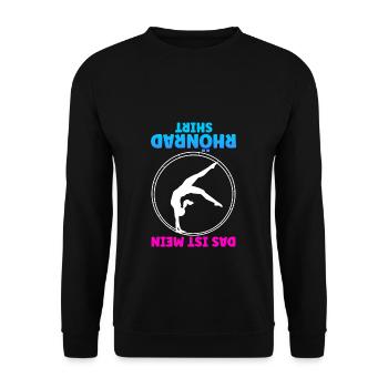 Das Ist Mein Rhönrad Shirt Trainer Sportverein Tur - Unisex Pullover - Schwarz - Vorne - Alina (178cm) & Michal (187cm)