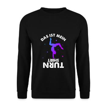Turnen Gymnsatik Turnsport Trainer Sportverein Tur - Unisex Pullover - Schwarz - Vorne - Alina (178cm) & Michal (187cm)
