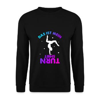 Turnen Gymnsatik Handstand Trainer Sportverein Tur - Unisex Pullover - Schwarz - Vorne - Alina (178cm) & Michal (187cm)