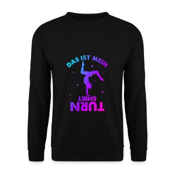 Turnen Gymnsatik Turnsport Trainer Sportverein Tur - Unisex Pullover - Schwarz - Vorne - Alina (178cm) & Michal (187cm)