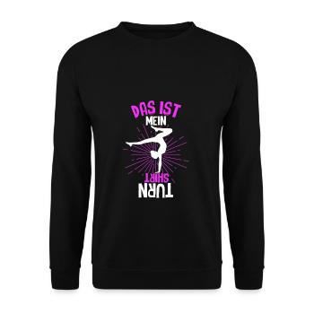 Turnen Gymnsatik Handstand Trainer Sportverein Tur - Unisex Pullover - Schwarz - Vorne - Alina (178cm) & Michal (187cm)