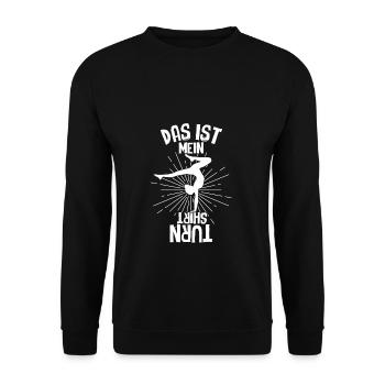 Turnen Gymnsatik Turnsport Trainer Sportverein Tur - Unisex Pullover - Schwarz - Vorne - Alina (178cm) & Michal (187cm)