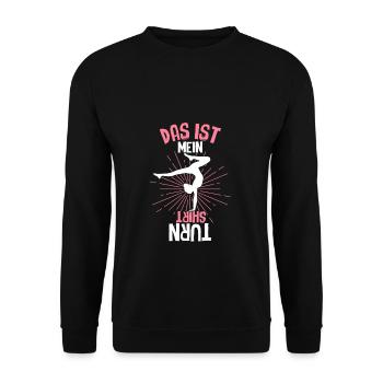 Turnen Gymnsatik Handstand Trainer Sportverein Tur - Unisex Pullover - Schwarz - Vorne - Alina (178cm) & Michal (187cm)
