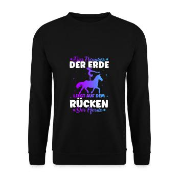 Reiten Pferd Spruch Reiterin Reiterhof Reitverein - Unisex Pullover - Schwarz - Vorne - Alina (178cm) & Michal (187cm)