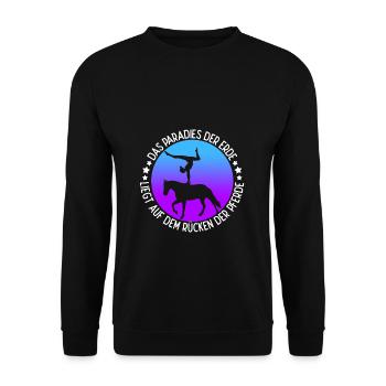 Reiten Pferd Spruch Reiterin Reiterhof Reitverein - Unisex Pullover - Schwarz - Vorne - Alina (178cm) & Michal (187cm)