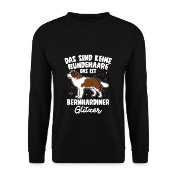 Das Sind Keine Hunde Haare Das Ist Bernhardiner Gl - Unisex Pullover - Schwarz - Vorne - Alina (178cm) & Michal (187cm)