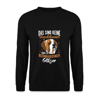 Das Sind Keine Hunde Haare Das Ist Bernhardiner Gl - Unisex Pullover - Schwarz - Vorne - Alina (178cm) & Michal (187cm)