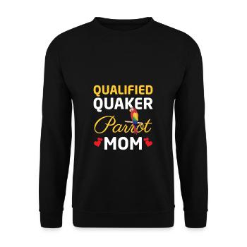 Quaker Parrot Mom Parrot Gift Pet Bird - Unisex Sweatshirt - black - Front - Alina (178cm) & Michal (187cm)