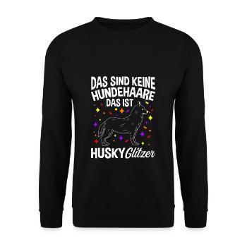 Husky Gassi Gehen Hundebesitzer Hund Geschenk Hund - Unisex Pullover - Schwarz - Vorne - Alina (178cm) & Michal (187cm)