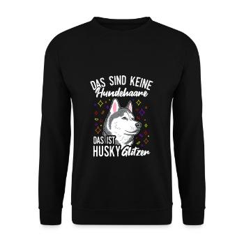 Husky Gassi Gehen Hundebesitzer Hund Geschenk Hund - Unisex Pullover - Schwarz - Vorne - Alina (178cm) & Michal (187cm)