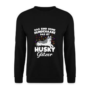 Husky Gassi Hundefan Hundebesitzer Hund Hundeliebh - Unisex Pullover - Schwarz - Vorne - Alina (178cm) & Michal (187cm)