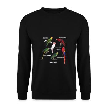 Perroquet Espèce Oiseau Cadeau Cacatoès Perruche - Sweat-shirt Unisexe - noir - Devant - Alina (178cm) & Michal (187cm)