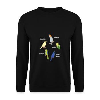 Perroquet Style Canary Cadeau Cacatoès Perruche - Sweat-shirt Unisexe - noir - Devant - Alina (178cm) & Michal (187cm)
