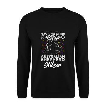 Das Sind Keine Hunde Haare Das Australian Shepherd - Unisex Pullover - Schwarz - Vorne - Alina (178cm) & Michal (187cm)