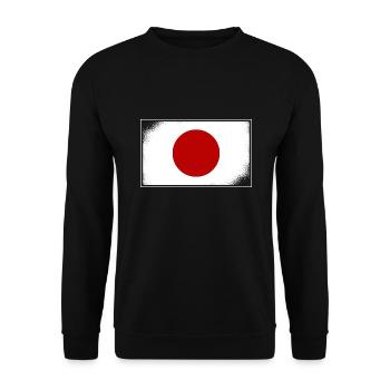 Drapeau du Japon Look Usé Nihon Drapeau Japonais - Sweat-shirt Unisexe - noir - Devant - Alina (178cm) & Michal (187cm)