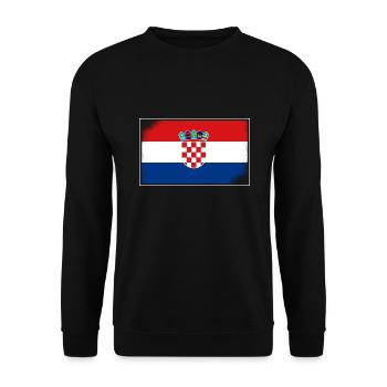 Drapeau de la Croatie Adriatique Zagreb Drapeau croate - Sweat-shirt Unisexe - noir - Devant - Alina (178cm) & Michal (187cm)