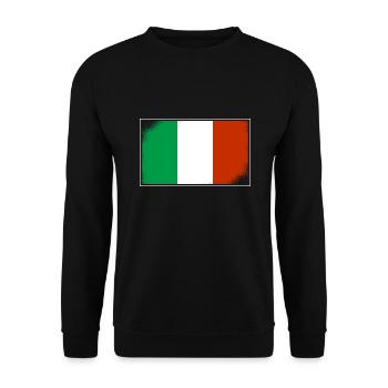 Drapeau de l’Italie Vintage Drapeau italien Look vieilli - Sweat-shirt Unisexe - noir - Devant - Alina (178cm) & Michal (187cm)