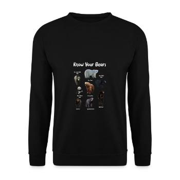 Espèces d’ours Forêt Nature Bien-être animal Cadeau Ours - Sweat-shirt Unisexe - noir - Devant - Alina (178cm) & Michal (187cm)