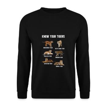 Tiger Species Animal Welfare Gift Species Conservation Tiger - Unisex Sweatshirt - black - Front - Alina (178cm) & Michal (187cm)