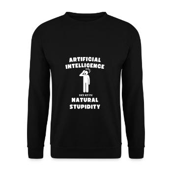 AI Künstliche Intelligenz Coding Geschenk lustig - Unisex Pullover - Schwarz - Vorne - Alina (178cm) & Michal (187cm)