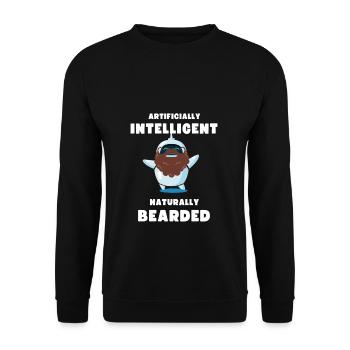 AI Künstliche Intelligenz Coding Geschenk lustig - Unisex Pullover - Schwarz - Vorne - Alina (178cm) & Michal (187cm)