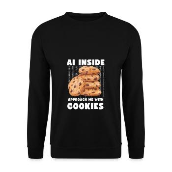 AI Künstliche Intelligenz Coding Geschenk lustig - Unisex Pullover - Schwarz - Vorne - Alina (178cm) & Michal (187cm)