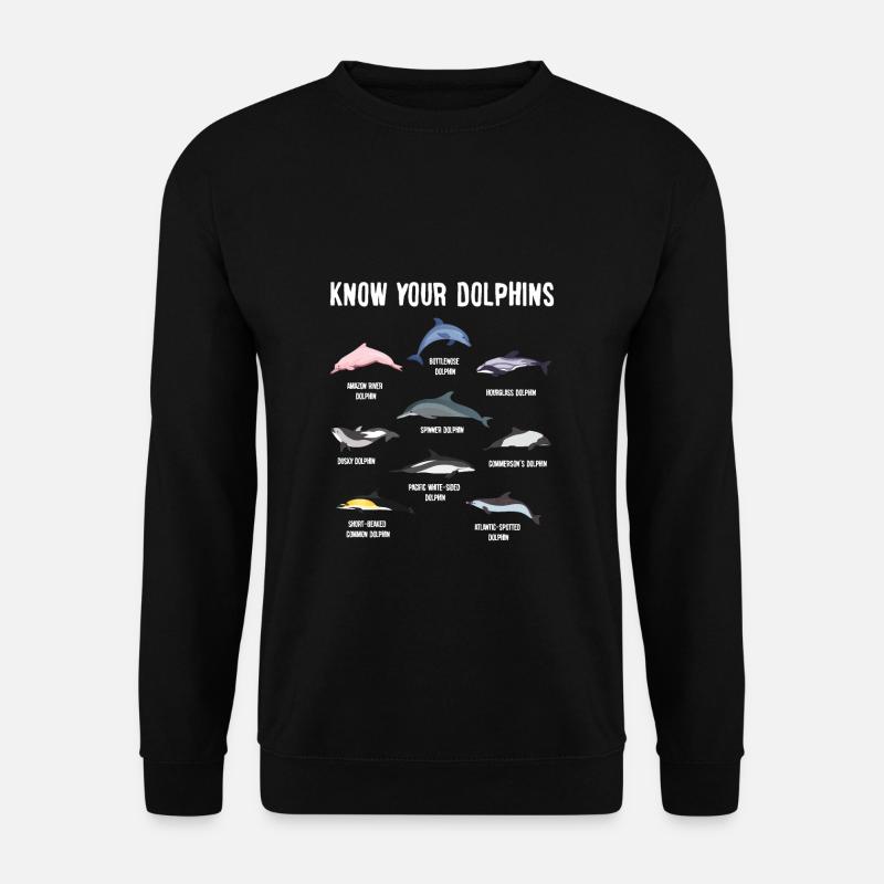 Delfin Arten Delphine Geschenk Ozean - Unisex Pullover - Schwarz