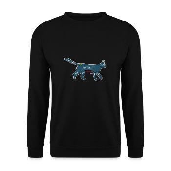 Cat Gift Petting Zones Cat Mom Cat Dad - Unisex Sweatshirt - black - Front - Alina (178cm) & Michal (187cm)