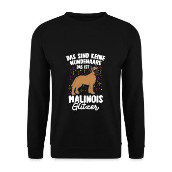 Ce n’est pas du poil de chien, c’est des paillettes malinois - Sweat-shirt Unisexe - noir - Devant - Alina (178cm) & Michal (187cm)