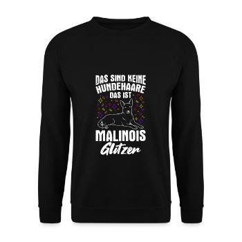 Ce n’est pas du poil de chien, c’est des paillettes malinois - Sweat-shirt Unisexe - noir - Devant - Alina (178cm) & Michal (187cm)