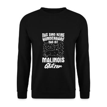 Ce n’est pas du poil de chien, c’est des paillettes malinois - Sweat-shirt Unisexe - noir - Devant - Alina (178cm) & Michal (187cm)