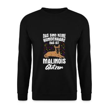 Malinois Chien Promenade Propriétaire Chien Cadeau H - Sweat-shirt Unisexe - noir - Devant - Alina (178cm) & Michal (187cm)
