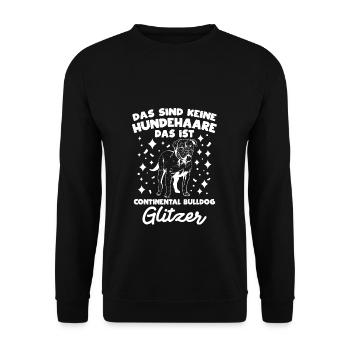 Das Sind Keine Hunde Haare Ist Continental Bulldog - Unisex Pullover - Schwarz - Vorne - Alina (178cm) & Michal (187cm)
