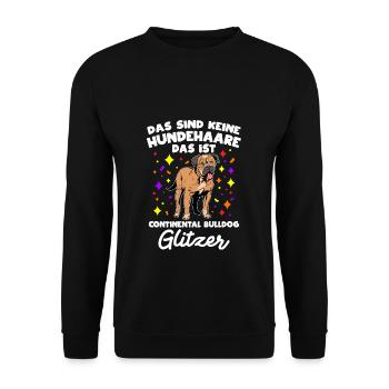 Das Sind Keine Hunde Haare Ist Continental Bulldog - Unisex Pullover - Schwarz - Vorne - Alina (178cm) & Michal (187cm)