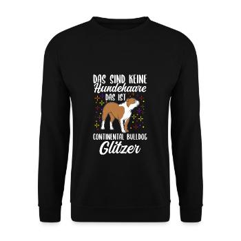 Das Sind Keine Hunde Haare Ist Continental Bulldog - Unisex Pullover - Schwarz - Vorne - Alina (178cm) & Michal (187cm)