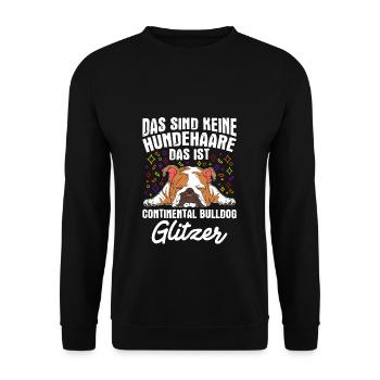 Das Sind Keine Hunde Haare Ist Continental Bulldog - Unisex Pullover - Schwarz - Vorne - Alina (178cm) & Michal (187cm)